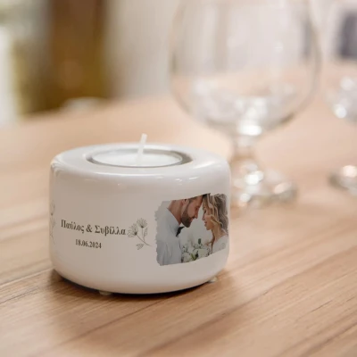 Εξατομικευμένη κεραμική βάση κεριού - Επέτειος