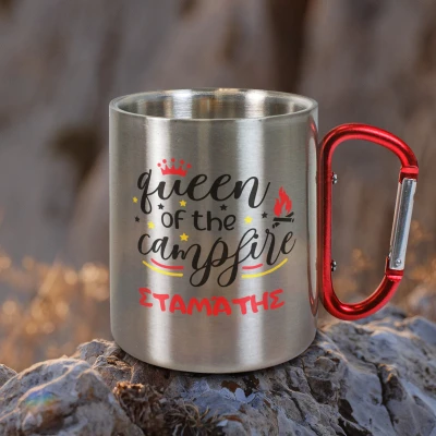 Εξατομικευμένη κούπα από ανοξείδωτο ατσάλι 200ml - Queen of the campfire