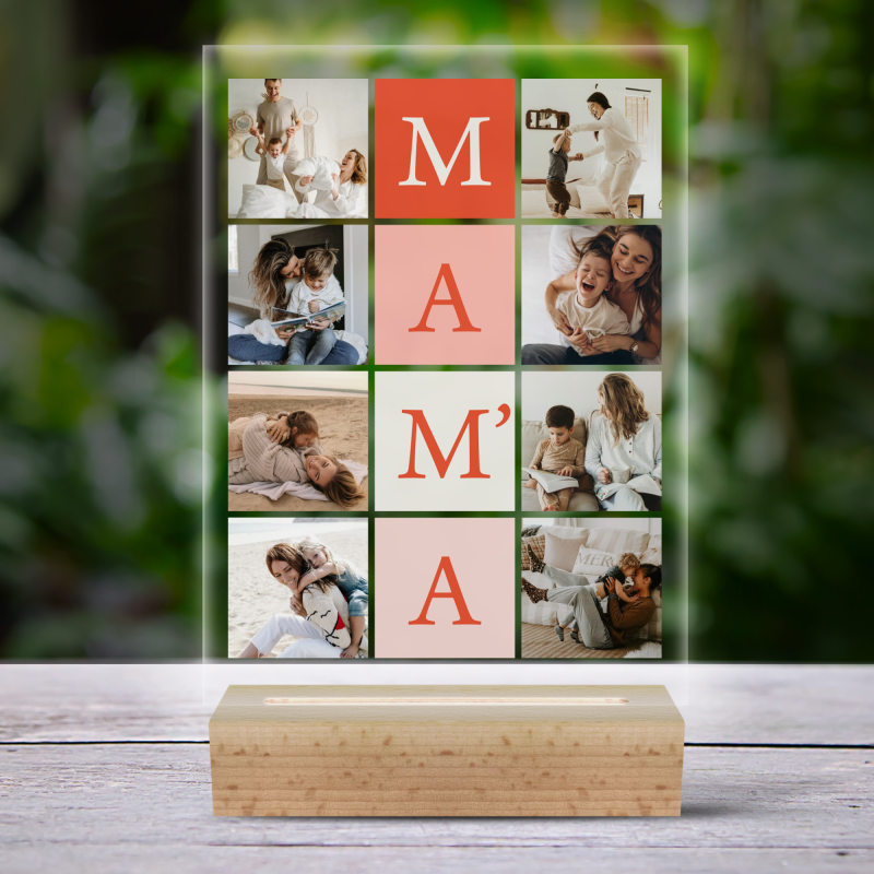 Προσωποποιημένο 3D LED φωτιστικό - Κολάζ με γράμματα