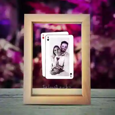 Φωτεινή κορνίζα φωτογραφιών - 2 Hearts Cards