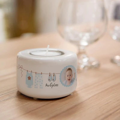 Εξατομικευμένη κεραμική βάση κεριού - Αγόρι