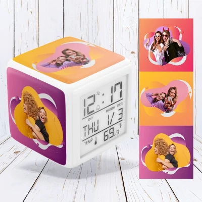  Εξατομικευμένο ψηφιακό ρολόι με τρεις εικόνες