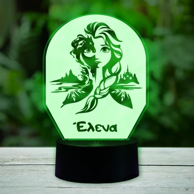Εξατομικευμένη λάμπα LED - Elsa και το όνομα του μωρού