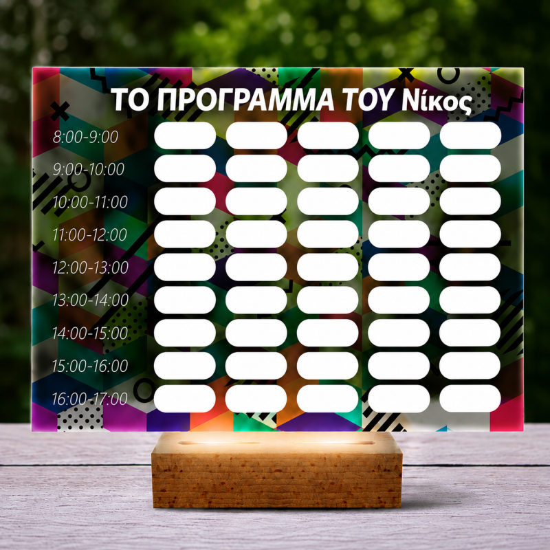 Προσωποποιημένο 3D LED φωτιστικό – πρόγραμμα με αφηρημένο σχέδιο