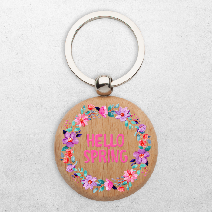 Προσωποποιημένο ξύλινο μπρελόκ - Όμορφη άνοιξη