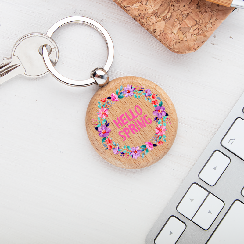 Προσωποποιημένο ξύλινο μπρελόκ - Όμορφη άνοιξη