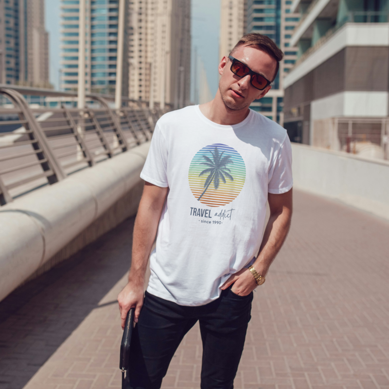 Εξατομικευμένο ανδρικό μπλουζάκι - Εθισμένος στα ταξίδια