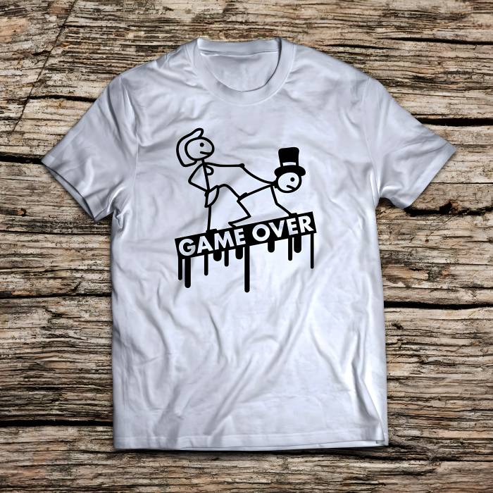 Εξατομικευμένο μπλουζάκι για το πάρτι εργένη - Τελείωσε το παιχνίδι